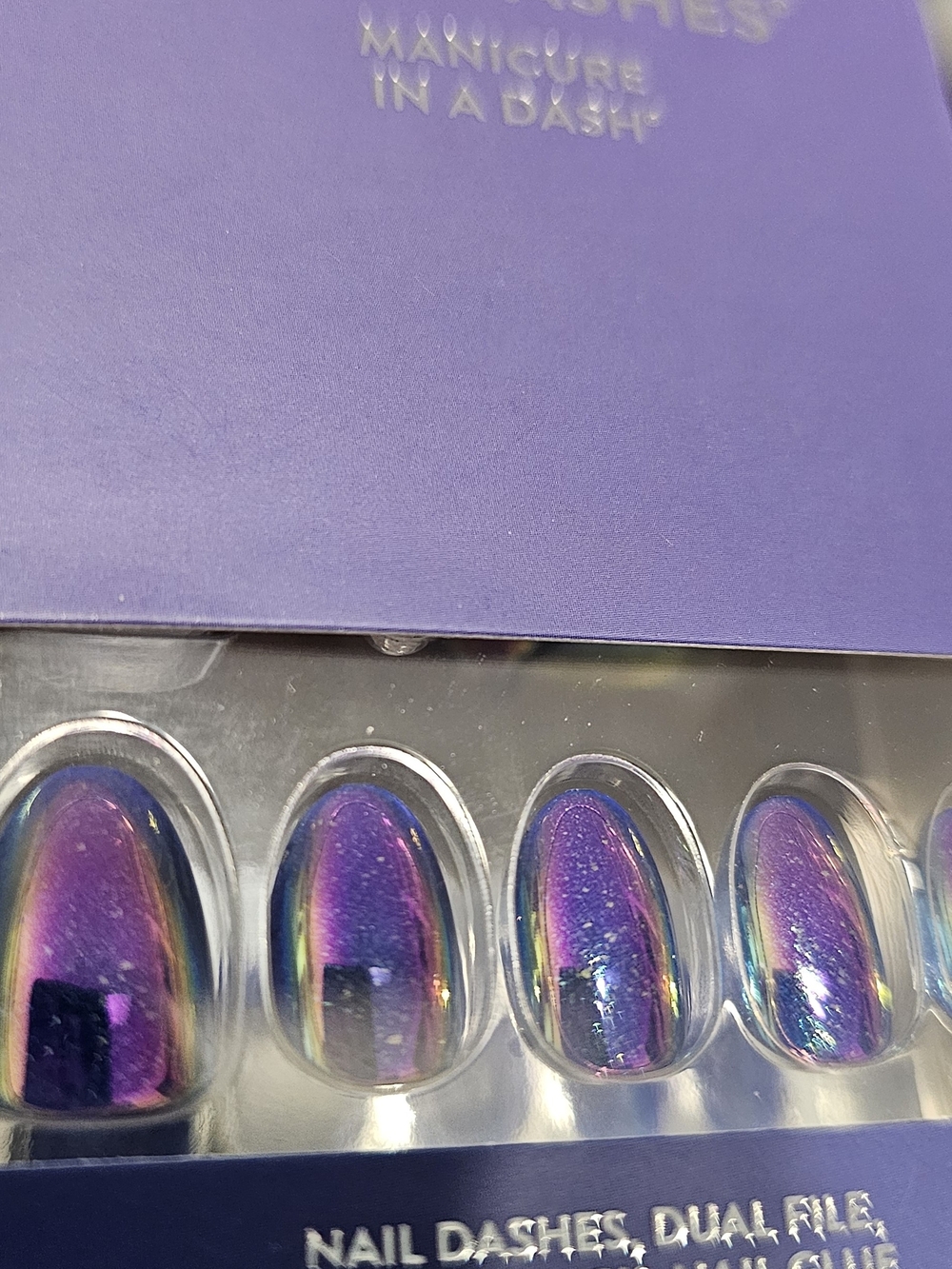 Nail Dashes Iridescent Purple Press-On Nails - Manicure In A Dash - Picture 3 of 4